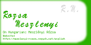 rozsa meszlenyi business card
